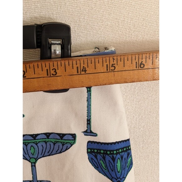 NWT Talbots Skirt A- Line Martini Wine Glass White Blue Women's Size 4 - Picture 8 of 9